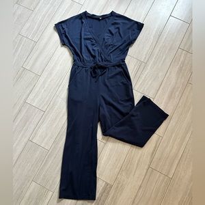 Navy wide pant romper, size S